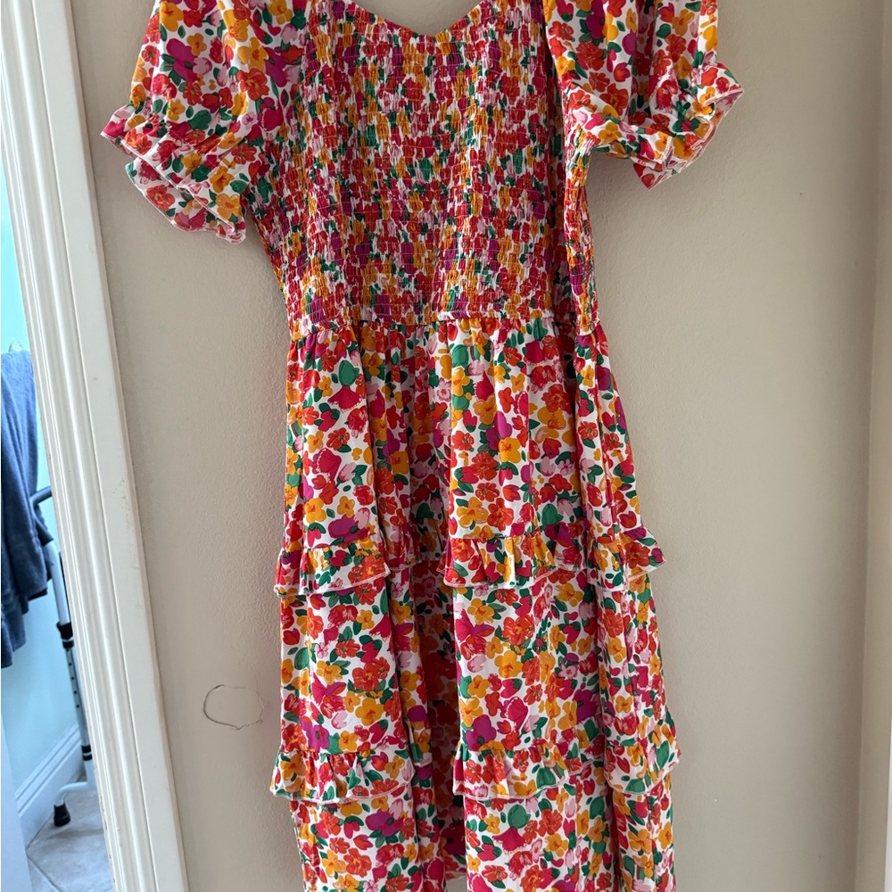 Floral Multicolor Dress with Tiers